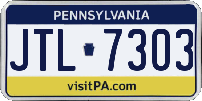 PA license plate JTL7303