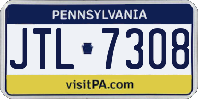 PA license plate JTL7308