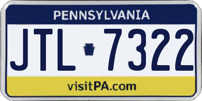 PA license plate JTL7322