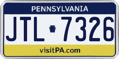 PA license plate JTL7326