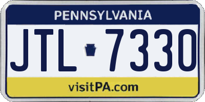 PA license plate JTL7330