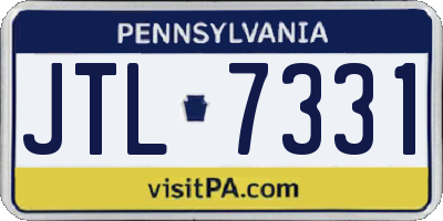 PA license plate JTL7331