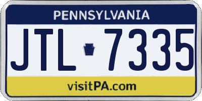PA license plate JTL7335