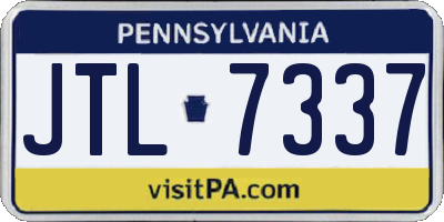 PA license plate JTL7337