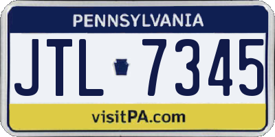 PA license plate JTL7345