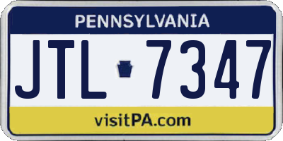 PA license plate JTL7347