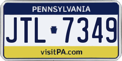 PA license plate JTL7349