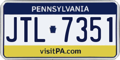 PA license plate JTL7351