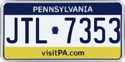 PA license plate JTL7353