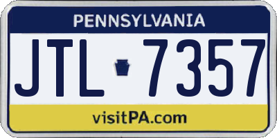 PA license plate JTL7357