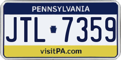 PA license plate JTL7359