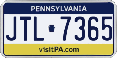 PA license plate JTL7365