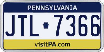 PA license plate JTL7366