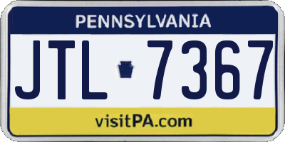 PA license plate JTL7367