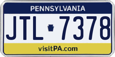PA license plate JTL7378