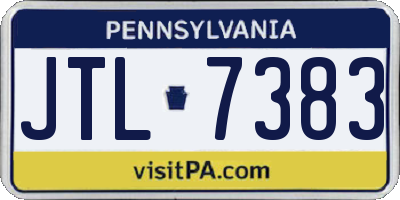 PA license plate JTL7383