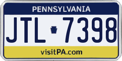 PA license plate JTL7398
