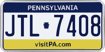 PA license plate JTL7408