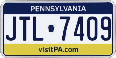 PA license plate JTL7409