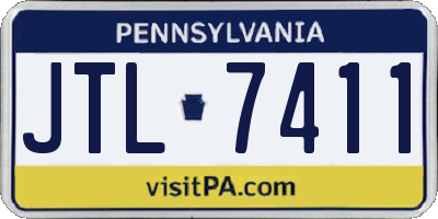 PA license plate JTL7411