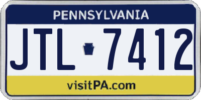 PA license plate JTL7412