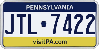 PA license plate JTL7422