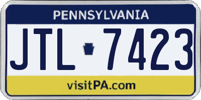 PA license plate JTL7423