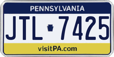 PA license plate JTL7425