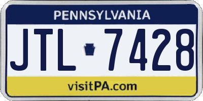 PA license plate JTL7428