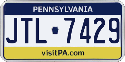 PA license plate JTL7429