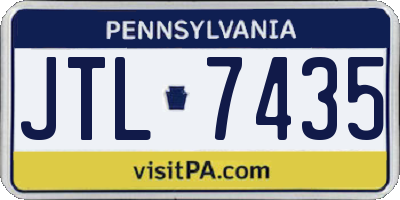 PA license plate JTL7435