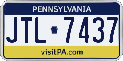 PA license plate JTL7437