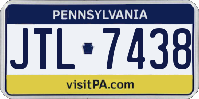 PA license plate JTL7438