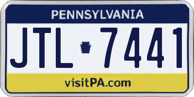 PA license plate JTL7441