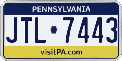 PA license plate JTL7443