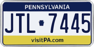 PA license plate JTL7445