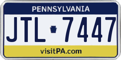 PA license plate JTL7447