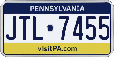 PA license plate JTL7455