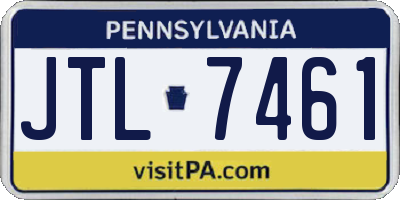 PA license plate JTL7461