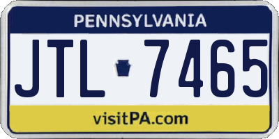 PA license plate JTL7465