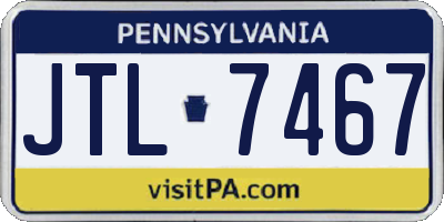 PA license plate JTL7467