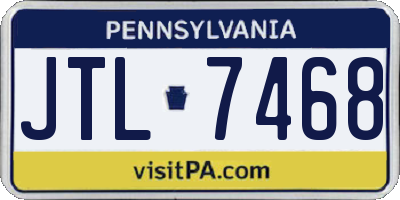 PA license plate JTL7468
