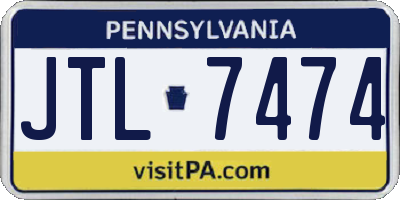 PA license plate JTL7474