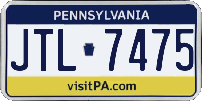 PA license plate JTL7475