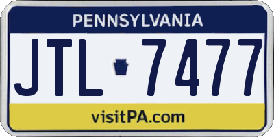 PA license plate JTL7477