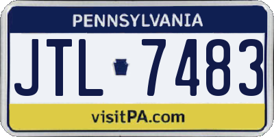 PA license plate JTL7483