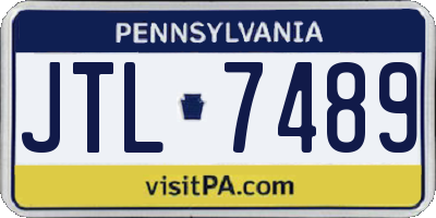 PA license plate JTL7489