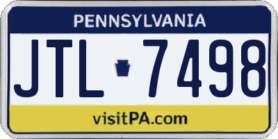 PA license plate JTL7498