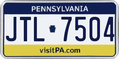 PA license plate JTL7504
