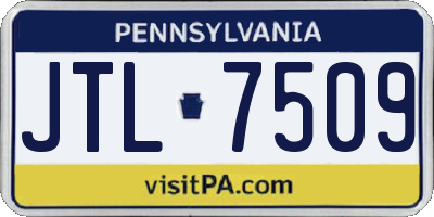 PA license plate JTL7509